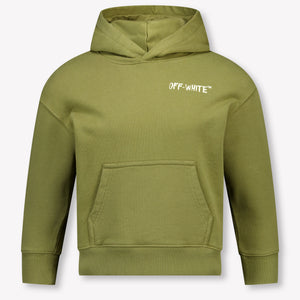 Off-White Kids Boys Sweater In Olive Green