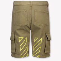 Off-White Kids Boys Shorts In Olive Green