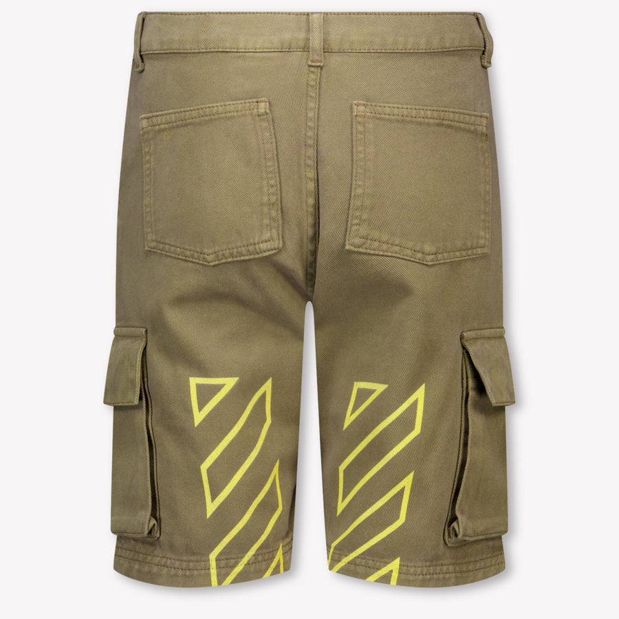 Off-White Kids Boys Shorts In Olive Green