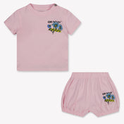 Off-White Baby Girls Set In Light Pink