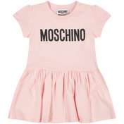 Moschino bebek kızlar elbise açık pembe