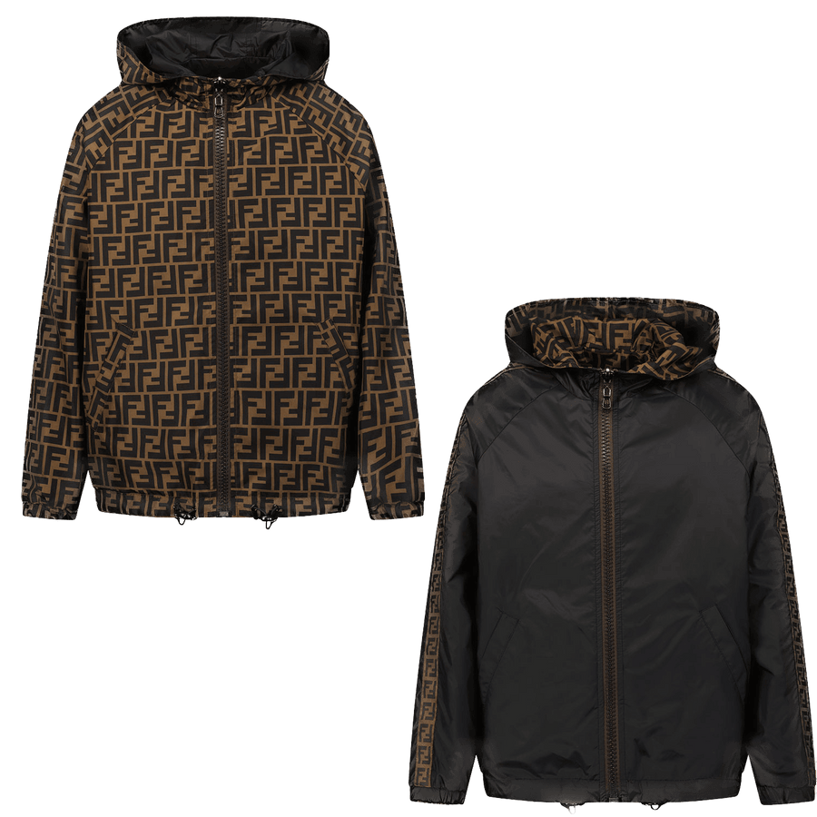 Fendi Kinder Unisex Jas Zwart