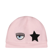 キアラ・フェラーニの女の赤ちゃんの帽子ピンク
