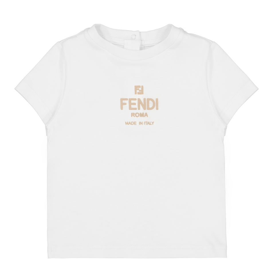 Fendi Baby Unisex T-Shirt Off White 3 mnd