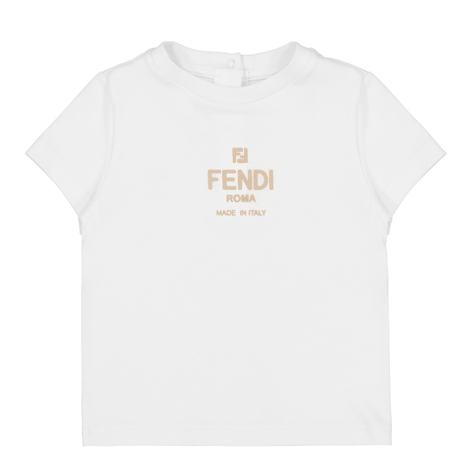 Fendi Baby Unisex T-Shirt Off White