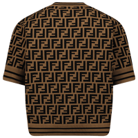 Fendi Kinder Meisjes T-Shirt Bruin 6Y