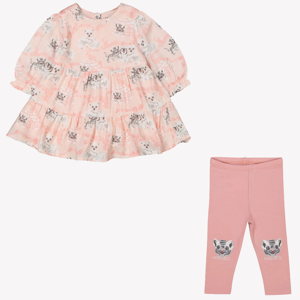 Kenzo Kids Baby Girls Dress In Light Pink