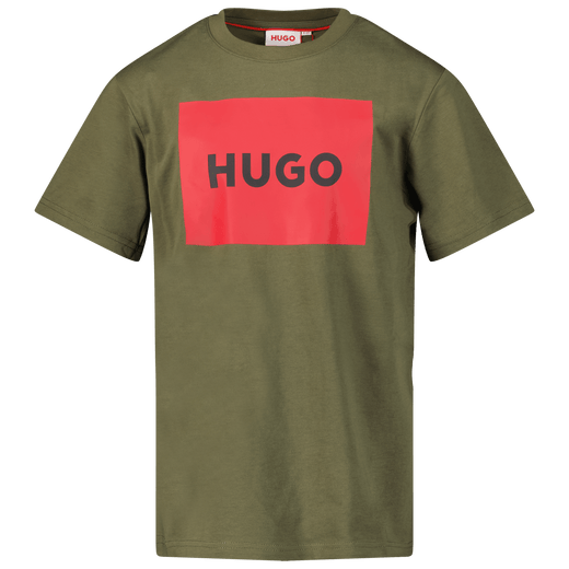 HUGO Kids Boys T-Shirt Army