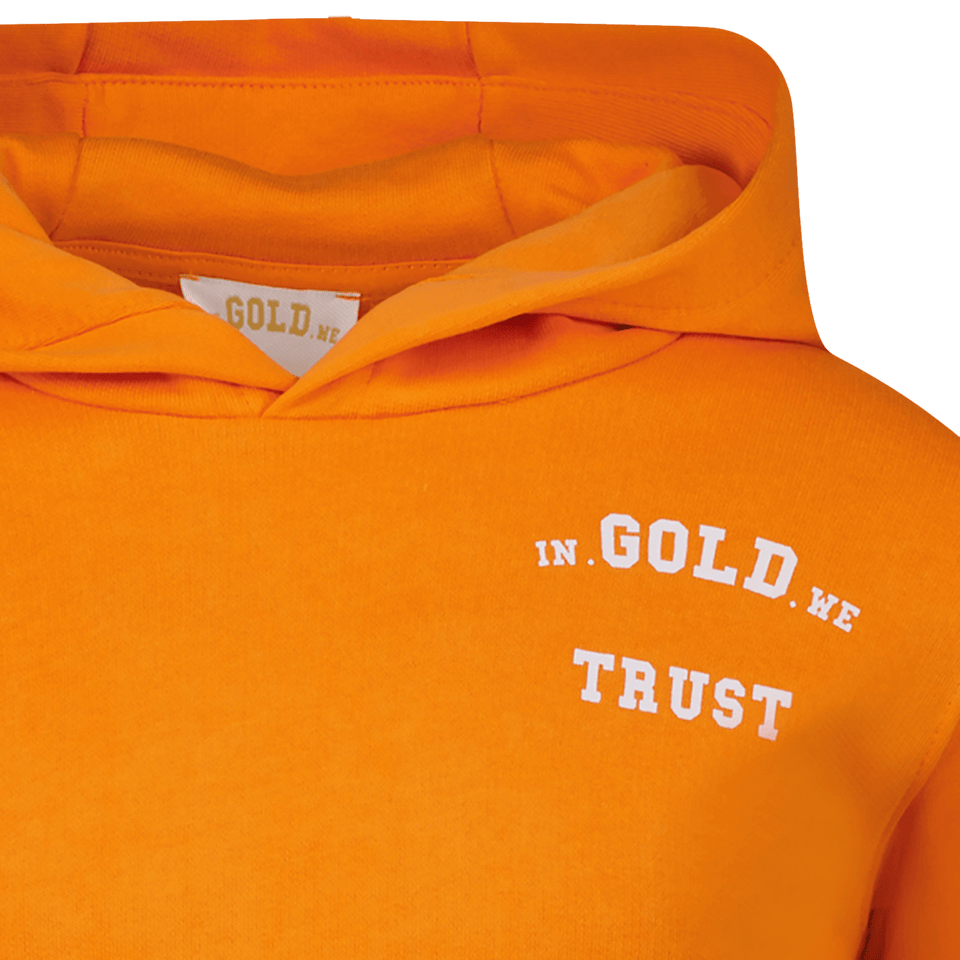In Gold We Trust Kids Unisex Sweater Orange
