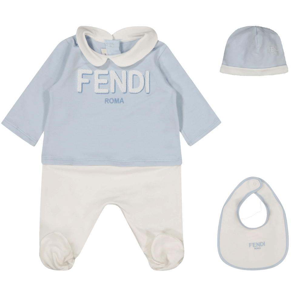 Fendi Baby Unisex Bodysuit Light Blue