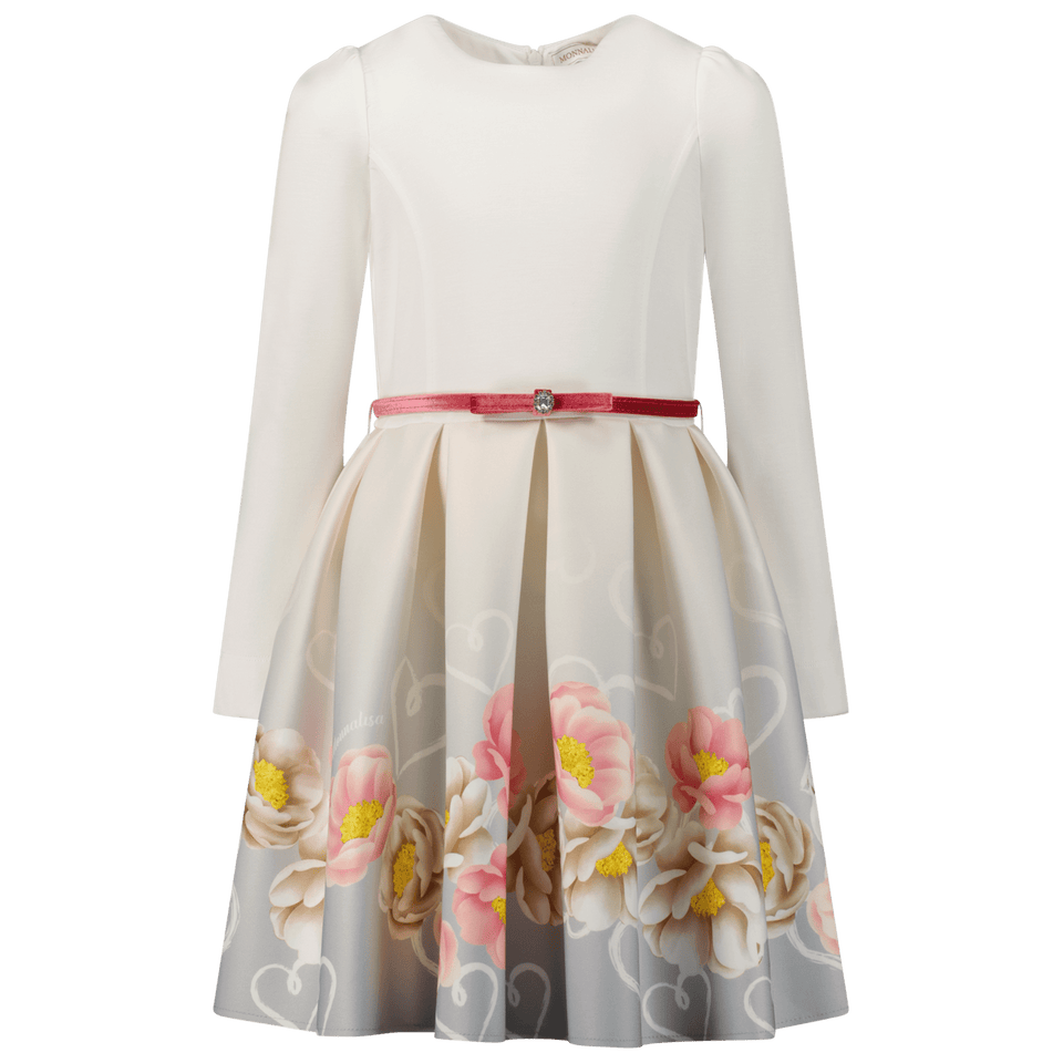 MonnaLisa Kids Girls Dress Off White