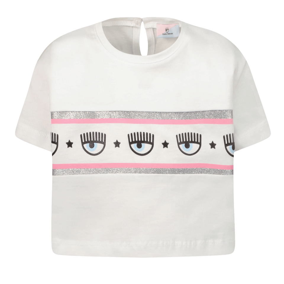 Chiara Ferragni Baby Girls T-Shirt White