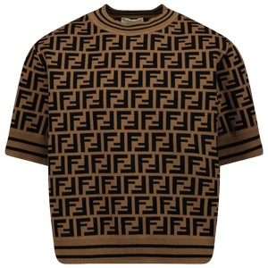 Fendi Kinder Meisjes T-Shirt Bruin 6Y