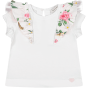 モンナリサの女の赤ちゃんTシャツ白