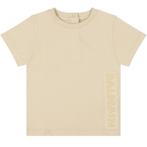 Balmain Baby Unisex T-Shirt Beige 6 mnd