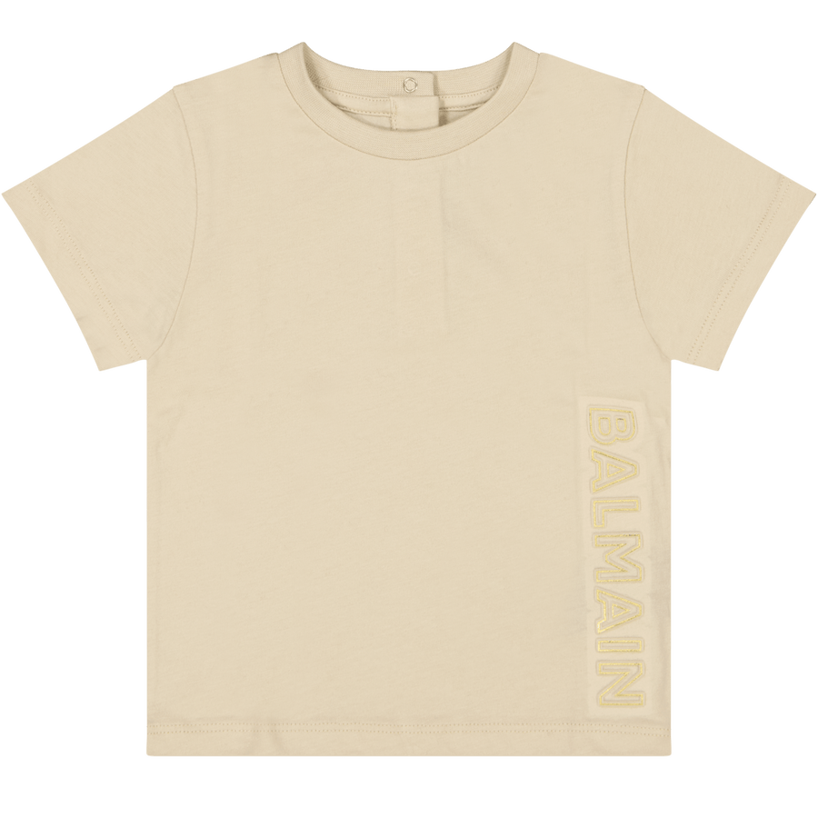 Balmain Baby Unisex T-Shirt Beige 6 mnd