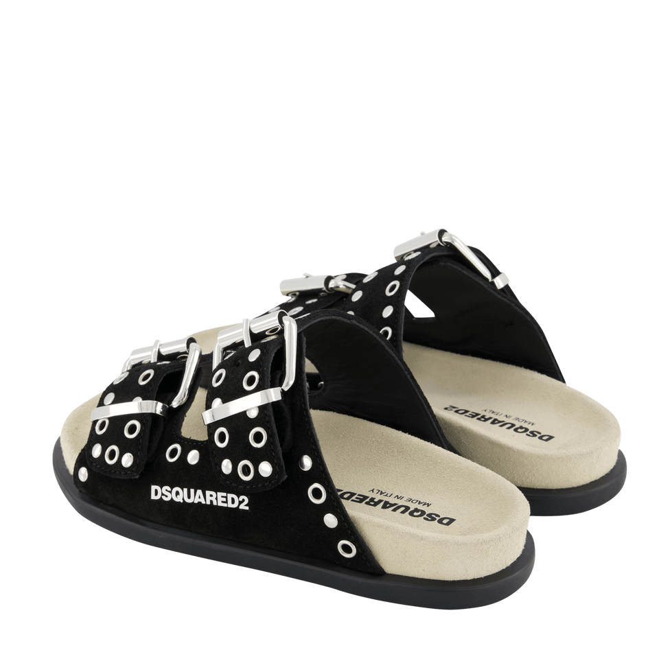 Dsquared2 Kinder Unisex Slippers Zwart