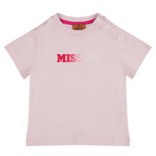 ミッソーニの女の赤ちゃんTシャツライトピンク