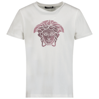 Versace Kinder Meisjes T-Shirt Wit 4Y