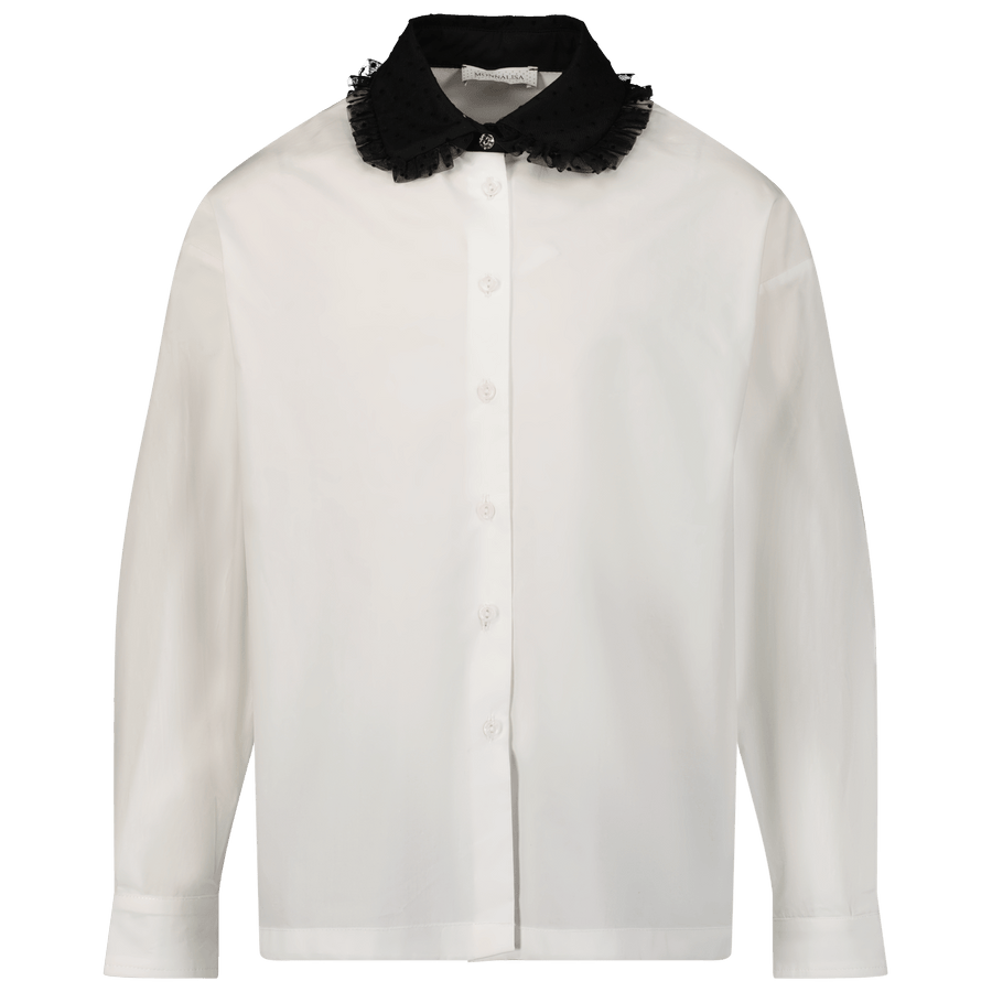MonnaLisa Kinder Meisjes Blouse Off White