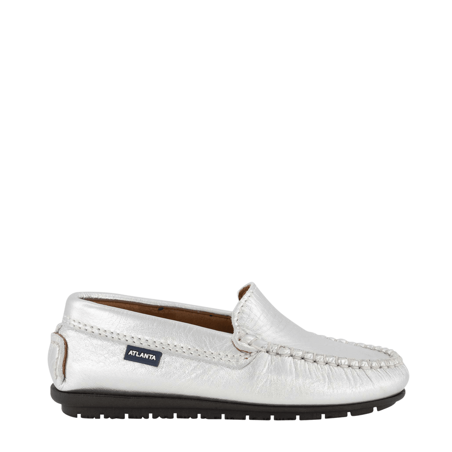 Atlanta Mocassin Girls Shoes Silver