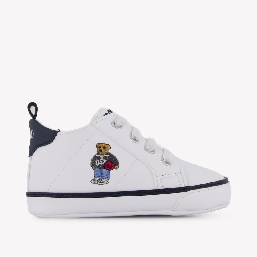 Ralph Lauren QUILTON BEAR Baby Boys Sneakers in White