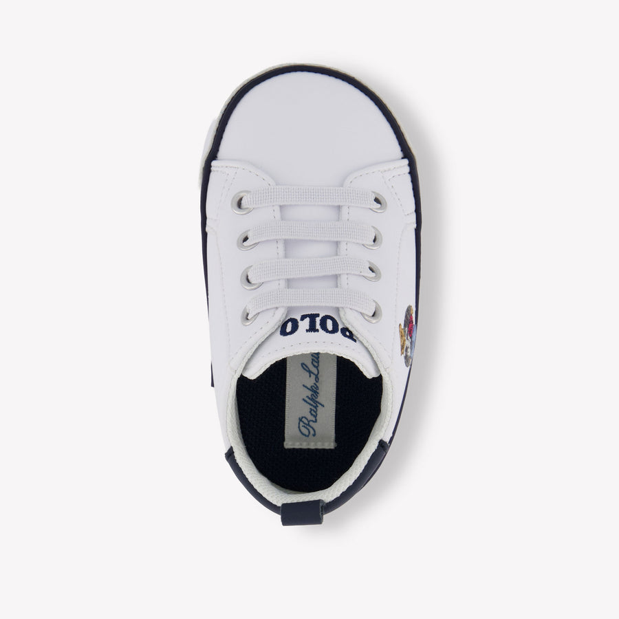 Ralph Lauren QUILTON BEAR Baby Boys Sneakers In White