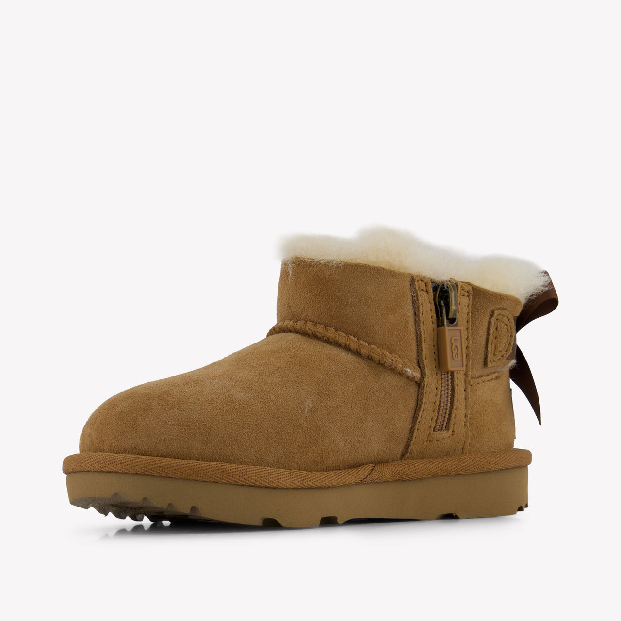 UGG Ultra Mini Bailey Bow Girls Boots in Camel