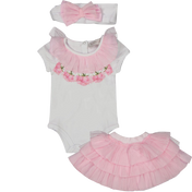 MonnaLisa Baby Girls Set in White