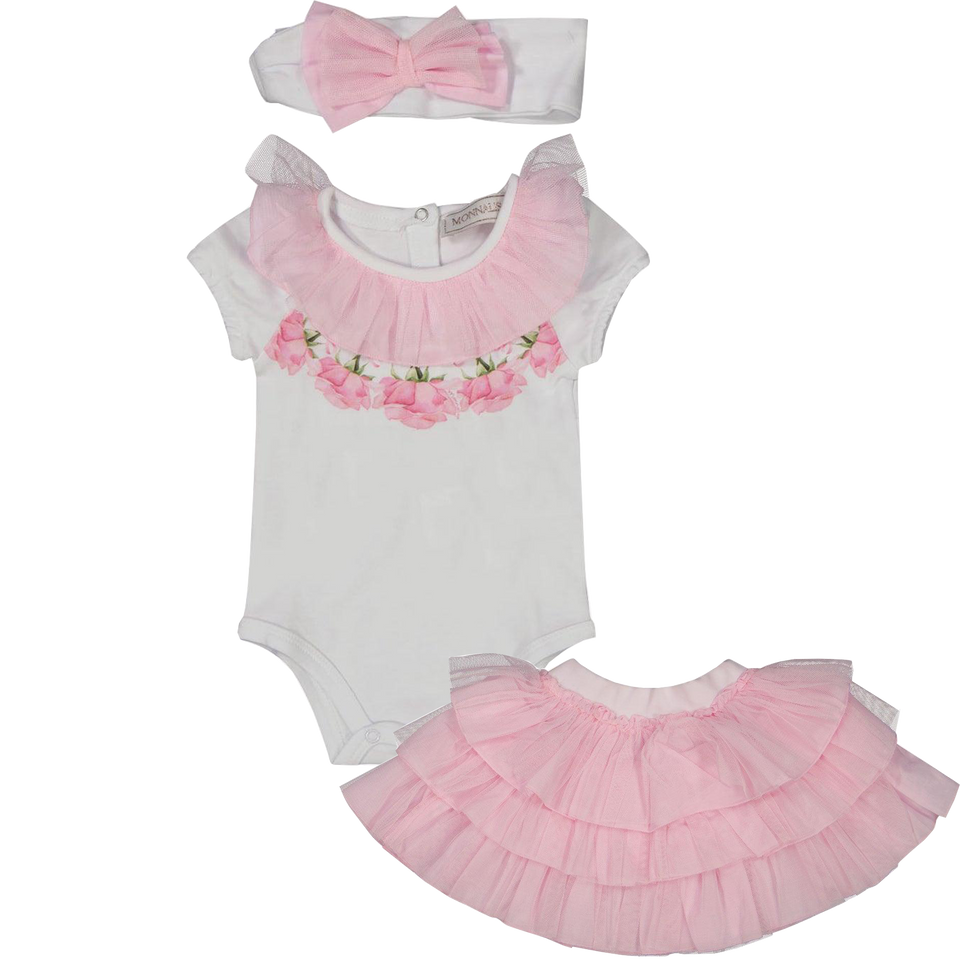 MonnaLisa Baby Girls Set in White