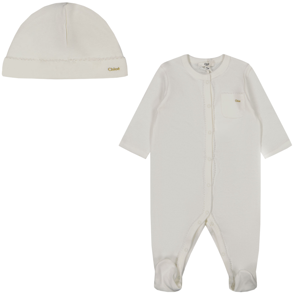 Chloe Baby Girls boxing suit in White
