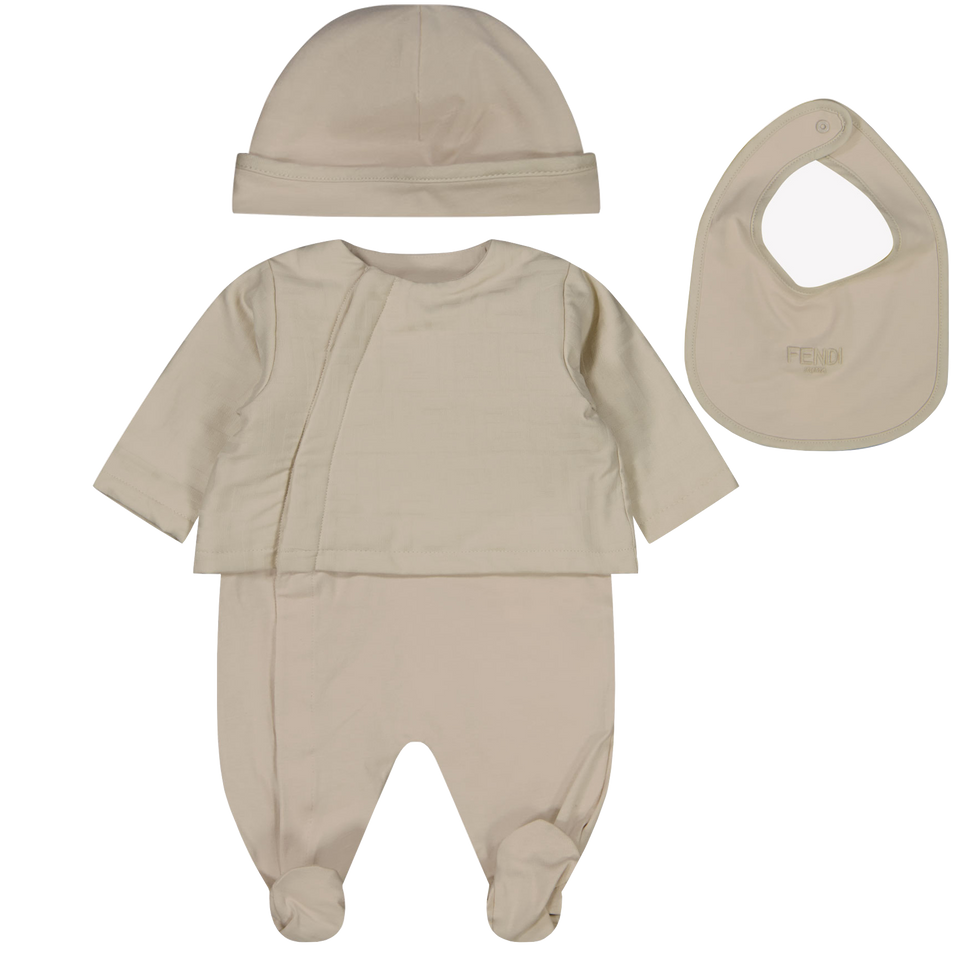 Fendi Baby Unisex Playsuit in Beige