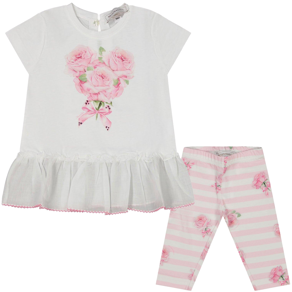 MonnaLisa Baby Girls Set in White
