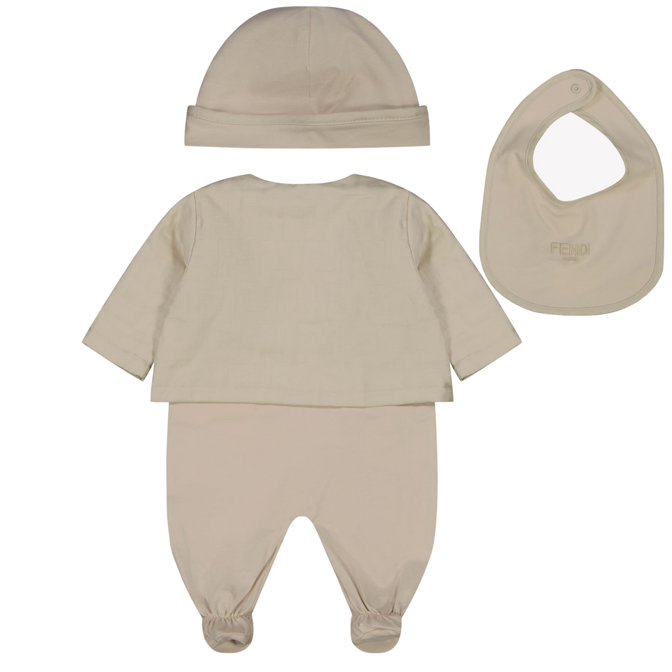 Fendi Baby Unisex Playsuit in Beige