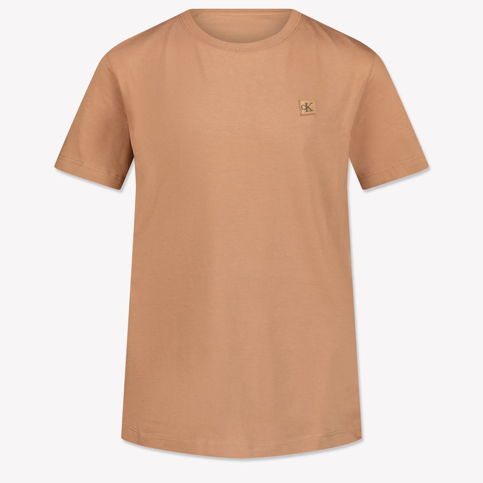 Calvin Klein Kids Unisex T-Shirt in Light Brown