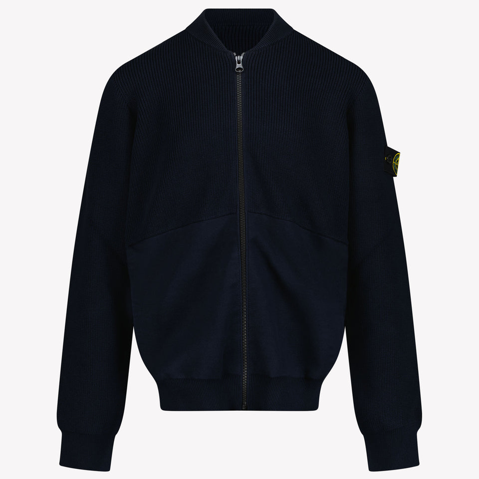 Stone Island Kids Boys Cardigan in Navy