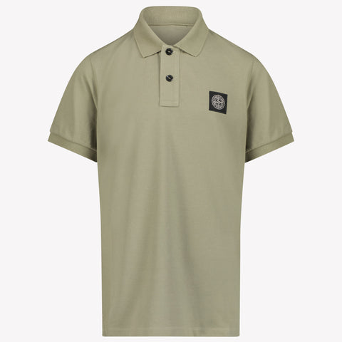 Stone Island Kids Boys Polo in Olive Green