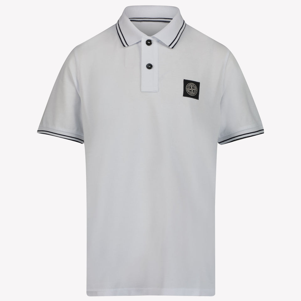 Stone Island Kids Boys Polo in White