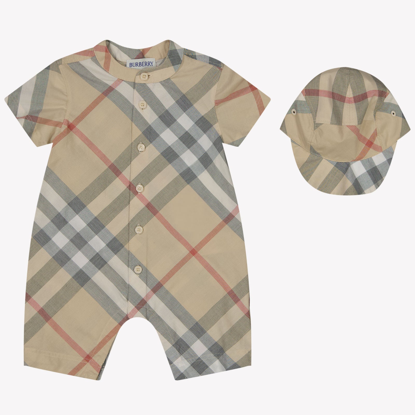 Burberry Lennie Baby Boys Playsuit In Beige