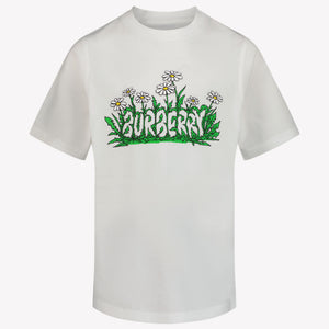Burberry Cedar Daisy Kinder Unisex T-Shirt In Wit