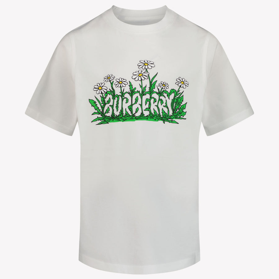 Burberry Cedar Daisy Kinder Unisex T-Shirt In Wit