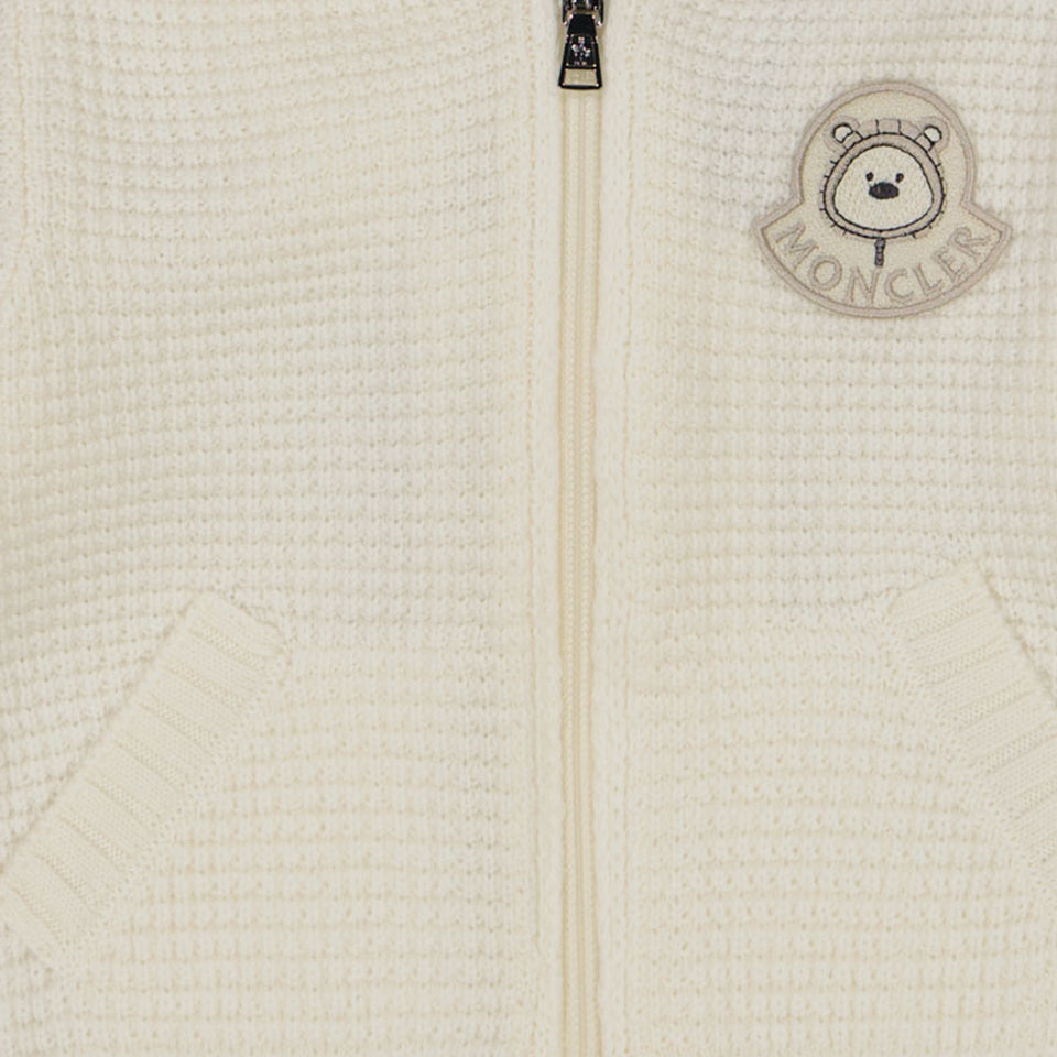 Moncler Baby Unisex Cardigan in OffWhite