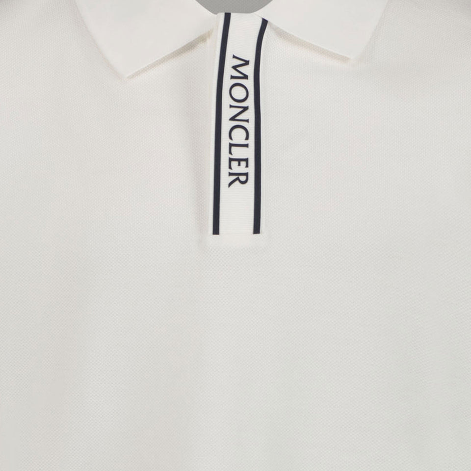 Moncler Kids Boys Polo in White