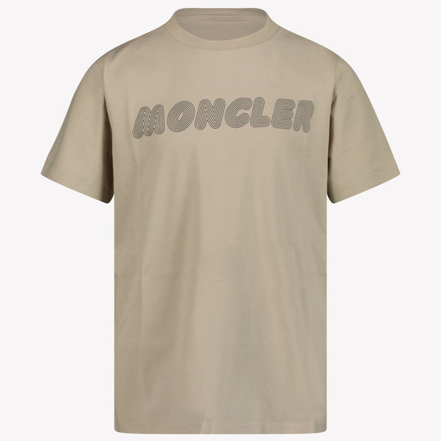 Moncler Kids Boys in T-Shirt Beige