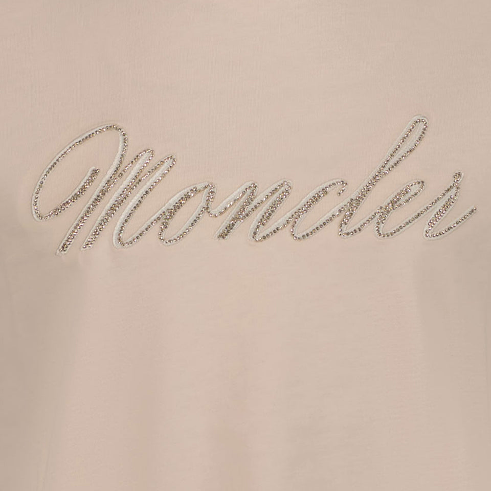 Moncler Kids Girls in T-Shirt Light Pink