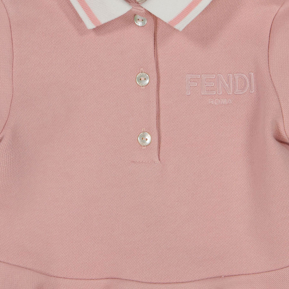 Fendi Baby Meisjes Jurk In Licht Roze