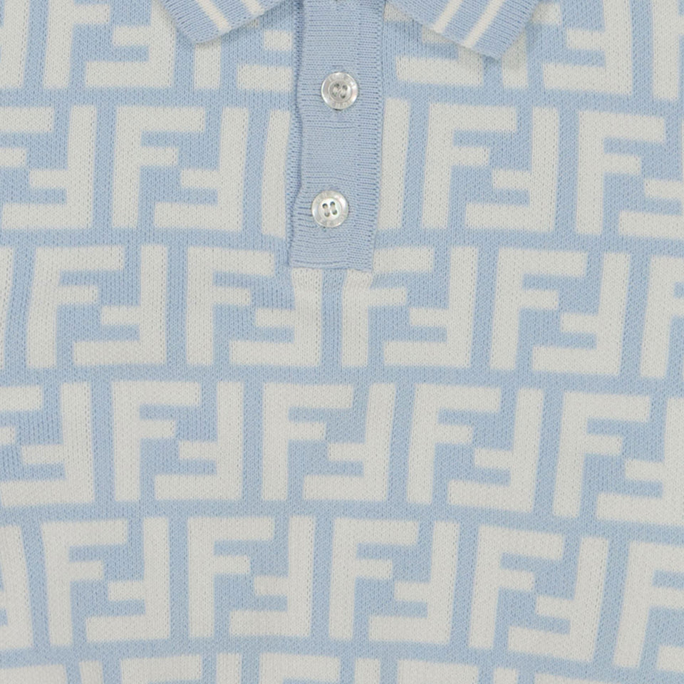 Fendi Baby Jongens Polo In Licht Blauw