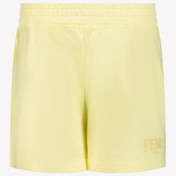 Fendi Kids Girls Shorts In Yellow