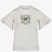 Fendi Kinder Meisjes T-Shirt In Wit