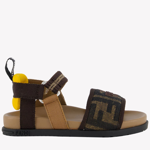 Fendi Unisex Sandals In Brown